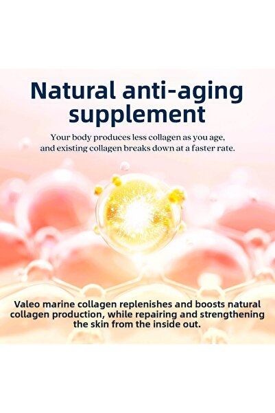 VALEO Marine Collagen+ Anti Aging Collagen Supplement- Unflavoured, 208 Gms