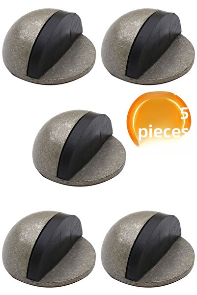 Badem10 Дръжка за врата с полумесец, самозалепваща се, буферна, метална, антично сребърна, 5 броя