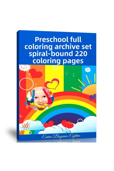 Enine Boyuna Eğitim Preschool Full Coloring Archive Set with Spiral
