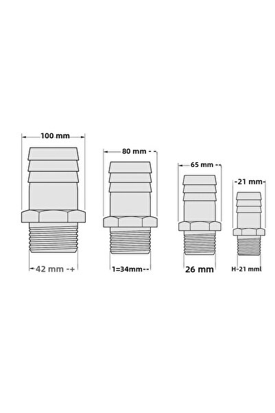 abcpaslanmaz Stainless Hose Fitting - Threaded Connection Hose End - 316 Quality - 4'' Dn100