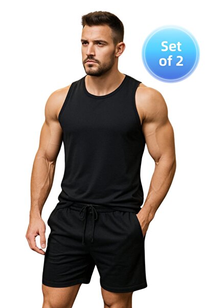 TREND ALİSSE Men's Sports Bottom Top Set - Sports Singlet and Shorts