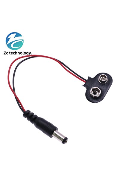 Choice كابل طاقة زر البطارية DC 9V مشبك البطارية موصل كابل الطاقة DC5.5*2.1 ل...