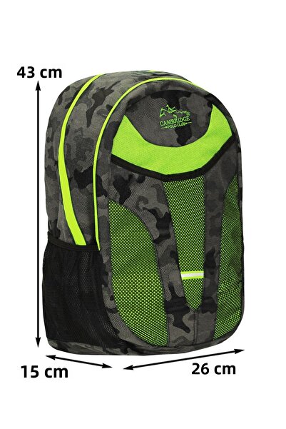 Cambridge Polo Club Unisex Backpack with Side Pocket, Waterproof Fabric Base and Back Support