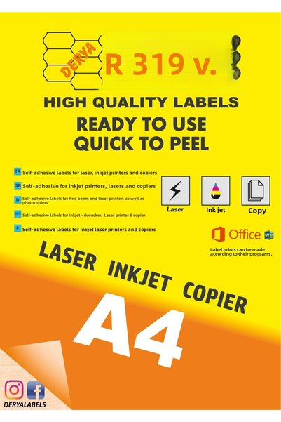 Derya Eagle Ac4039 40x20mm Laser/laser A4 Self Adhesive Sticker