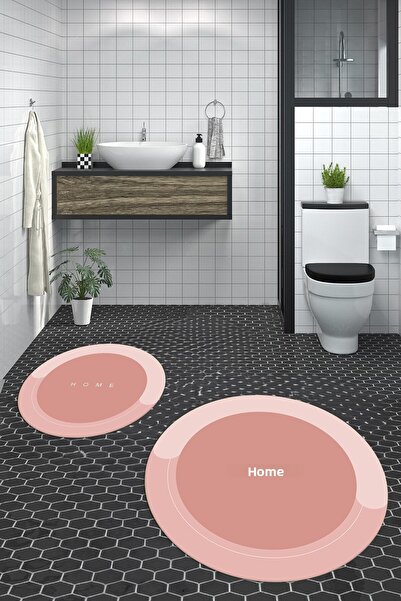 EY HOME Set de scaune pentru toaletă, digital, cu imprimeu bucăți, lavabil, a...