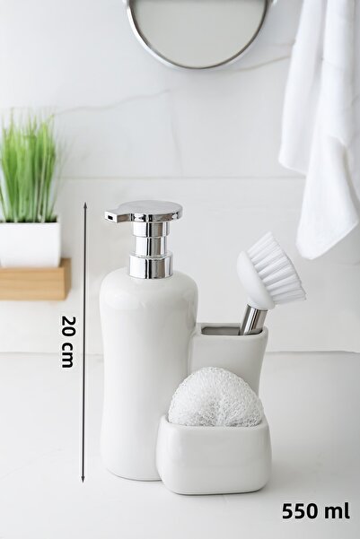 by sado Δοχείο λοσιόν με δοσομετρητή υγρού σαπουνιού με σφουγγάρι και βούρτσα
