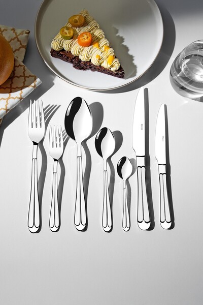 Nehir طقم سكاكين وملعقة وشوكة مكون من 89 قطعة من Palay Plain يتسع لـ 12 شخصًا