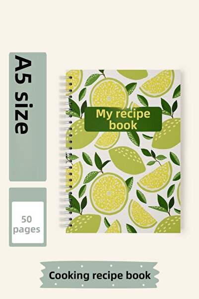 Srctech دفتر وصفات الطعام الحلزوني بحجم A5 50 ورقة