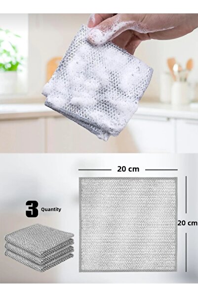meyre قطعة قماش لغسل الأطباق، سلك تنظيف عملي مضاد للخدش، منظف إينوكس، قماش مت...