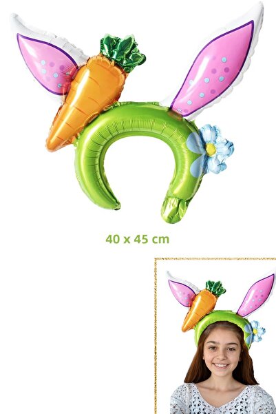 Öz Ambalaj Голяма зелена корона за рожден ден с заек