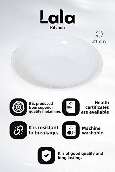 Lala Mutfak Gözde Deep Dinner Plate (Ø 21 cm - Stylish and Durable)