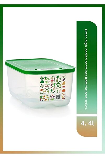 MERVİS HOME وعاء أخضر عالي الجودة من سلسلة Tupperware Green سعة 4.4 لتر