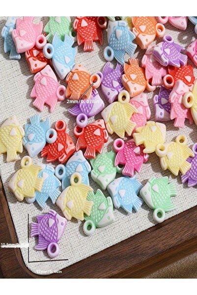 312 KONSEPT 25 bucăți acrilic colorat - mărgele de pește cu mâner, 18x16 mm