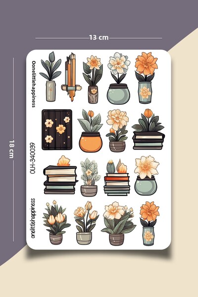 One Little Happiness Set de autocolante cu tematică de flori |   Autocolant B...