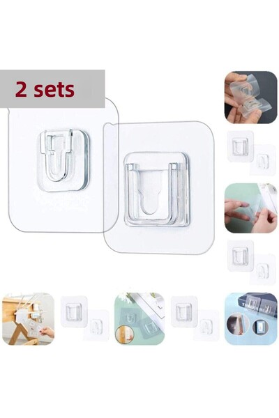 CMT 2 Pieces X 2 Pieces Snap Clip Goods Fixing Hanger Set