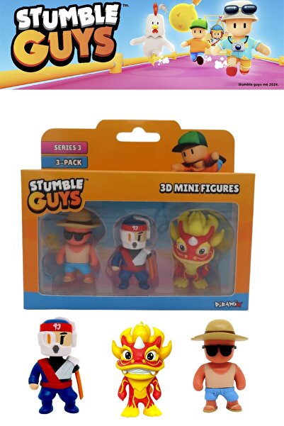 TOYFEST Stumble Guys 3-Piece Mini Figure Set Series 3 - 5 cm - Model 4