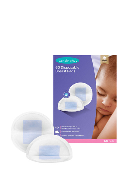 Lansinoh لانسينوه وسادة الثدي 60 قطعة رقيقة جدا فائقة الامتصاص على شكل قرص ال...