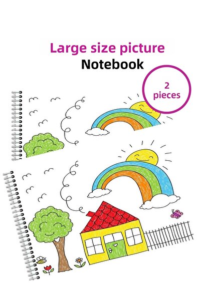 printkonsept 2-Piece Picture Book Spiral Cardboard Cover 23x33 Cm 15 Sheets Picture Book Large Size