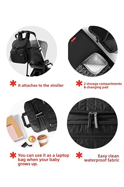 Skip Hop Forma Backpack Baby Care Bag - Matte Black - New Model