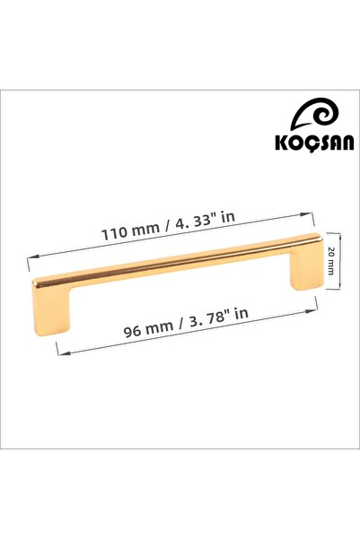 KOÇSAN Mâner delicat din aur de 96 mm pentru mobilier de bucătărie de lux, mâner pentru sertar de dulap