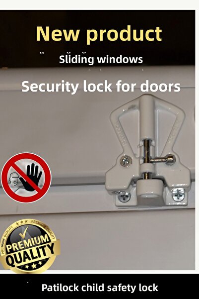 PATİDOOR Safety Lock for Sliding Windows and Doors.Burglar Lock Child Safety Lock.