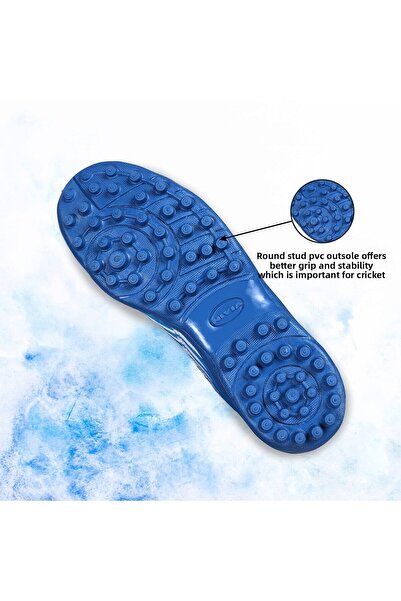 Nivia Hook 2.0 Cricket Shoes | White/blue | 7 Uk / 8 Us / 41 Eu | Pvc Outsole | Comfortable