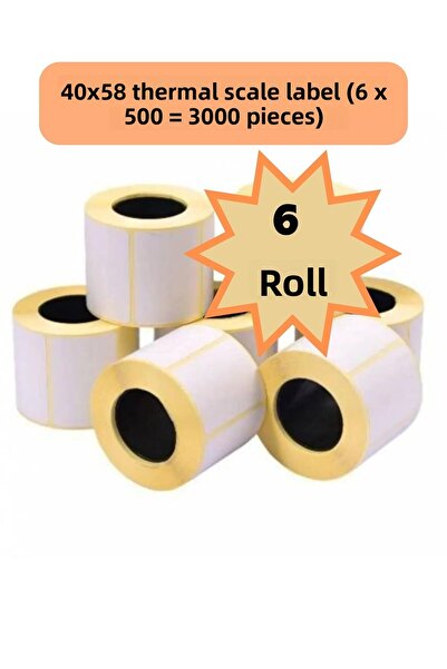 Özfiliz Mağaza Ekipmanları Pachet de 6 etichete termice pentru cântar, 40x58 ...