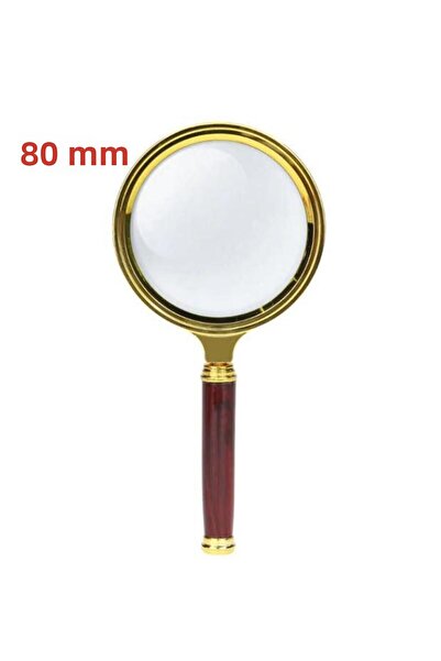 Profisher عدسة مكبرة يدوية 10X 80 مم مع مسمار قابل للفصل من خشب الماهوجني الا...