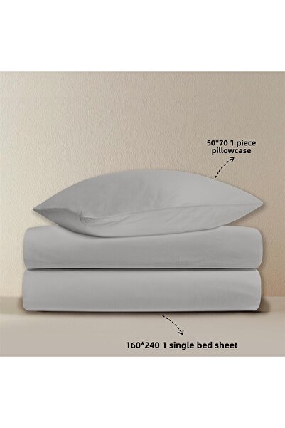 Evim 100% Cotton Akfil Flat Sheet Set Single 160X240 cm Gray