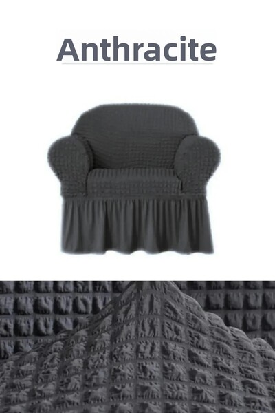 ELHOŞ Bürümcük غطاء مقعد لشخص واحد. غطاء كرسي بذراعين مع تنورة مطاطية قابلة ل...