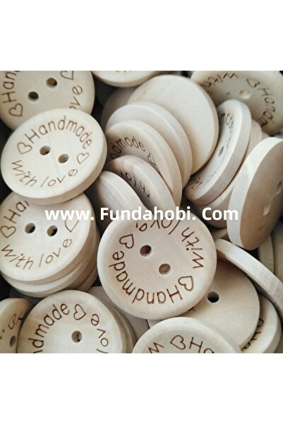 fundahobi زر خشبي مصنوع يدويًا مقاس 25 مم