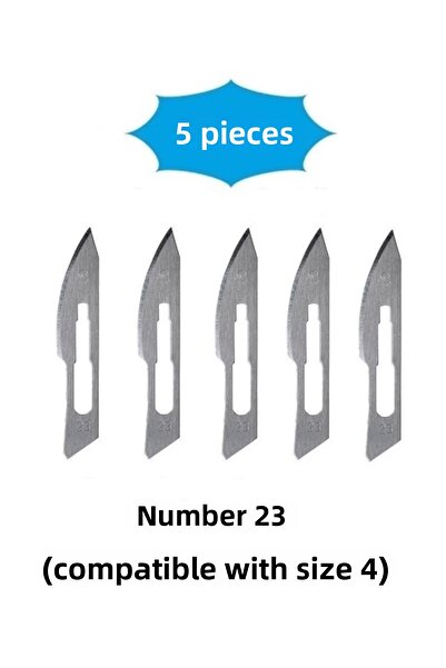 QBR Home Pack of 5 Number 23 Wooden Sculpture Carving Art Replacement Blade. Plug-In Type (Compatible with Sapa Number 4)