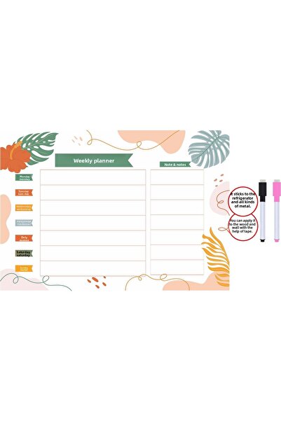 Sezginer Reklam Ajans مخطط مغناطيسي أسبوعي للطبيعة 1 قطعة 34.5x49.5 سم ومخطط ...