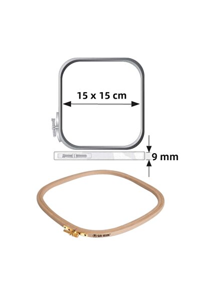 Şirin Kasnak Square Wooden Embroidery Hoops with Screw - Diameter 15 X 15 Cm ...