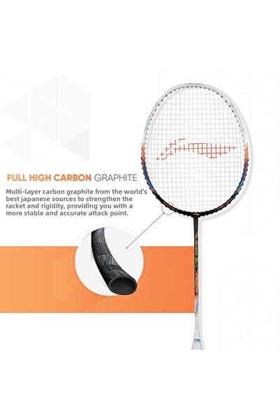 Li-Ning Air Force 80 Lite Carbon Fibre Strung Badminton Racket with Free Full Cover