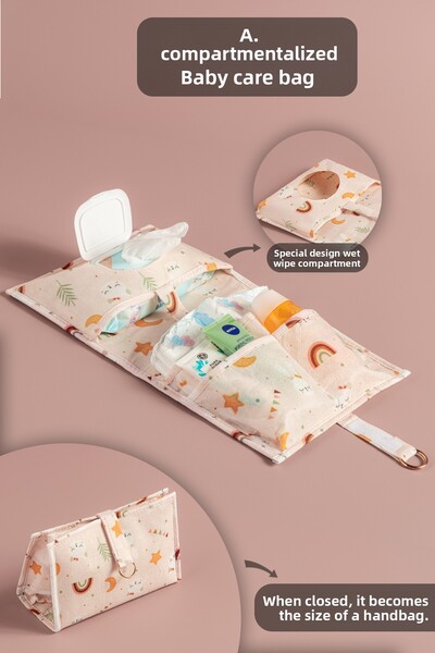 Meleni Baby منظم حقيبة العناية بالطفل متعدد الأغراض، وسادة تنظيم متعددة الأقسام