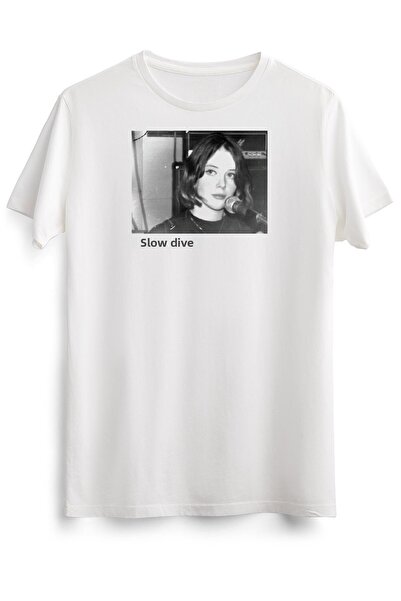 GreenMint تي شيرت أبيض للجنسين Slowdive Rachel Classic