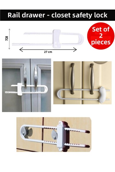 CocoVia ( 2 ΤΕΜ ) Κλειδαριά ντουλαπιού νέας γενιάς για μωρά και παιδιά - Προστατευτική και κλειδαριά ασφαλείας