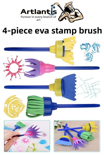 Artlantis Eva Stamp Brush 4 τεμάχια 1 πακέτο Πλαστική βούρτσα υφής με χτένα Σ...