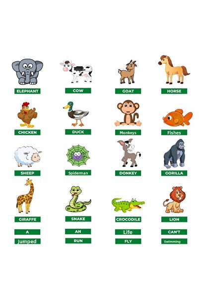 MUTLUTECH 3D 2.فئة اللغة الإنجليزية 10مجموعة لباد مغناطيسية من Unit Animals