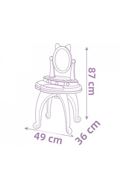 NW NessiWorld طاولة مكياج Nessiworld Smoby Gabby مع قاعدة