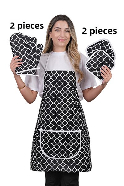 sevilya مجموعة من 5 مآزر مطبخ عصرية غشائية سائلة ومقاومة للماء (2 قفازات و2 مقبض)