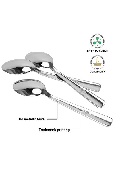 Fissman 3-Piece Tea Spoon 15cm, Stainless Steel Cutlery Set Flor Series, Silverware Set
