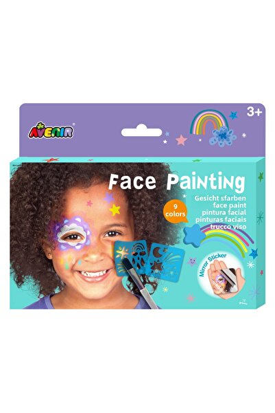 AVENİR Face painting make-up kit with stencils included - six non-allergenic ...