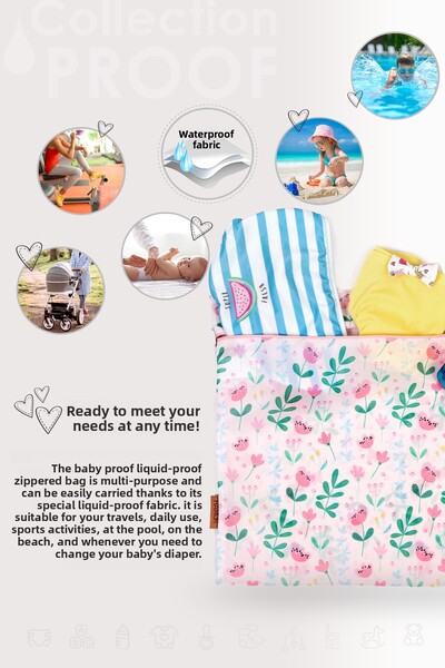 HAMUR Baby Proof Clothing Bag - Swimsuit, Wet Dry Clothes, Liquid Proof, Dirty Clean Laundry Bag, Flowy