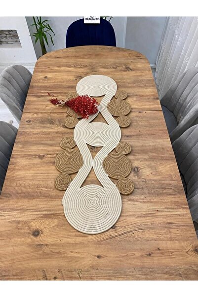 JÜTEX HOME Jute, Wicker, Coiled Model, Decorative Table Cloth, Runner 40X110 ...