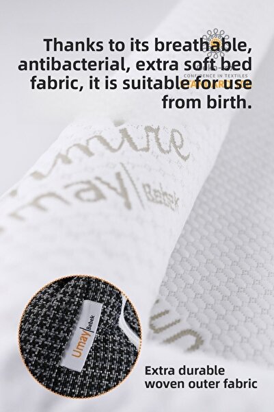 Umaybebek Portable Original Reflux Bed with Bag, Pillow, Babynest, Mother Bag - Woven Gray