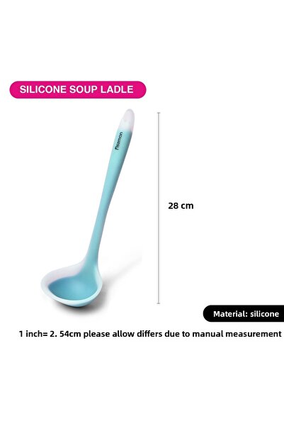 Fissman Silicone Ladle 28cm, Heat-Resistant Serving Ladle for for Soups, Stews, Dressings (Blue)