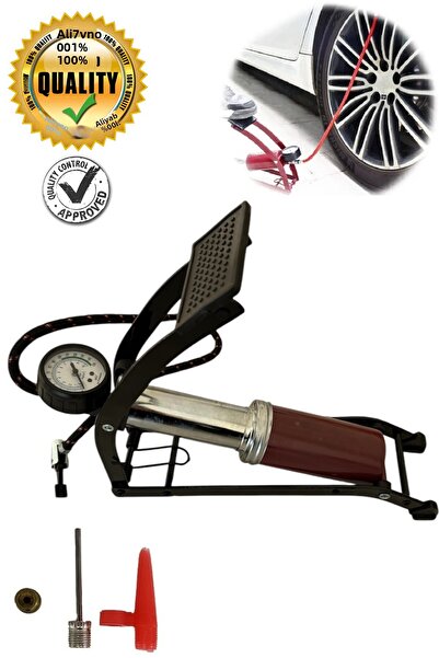 RAXTOR مضخة قدم مكبس سميكة لإطارات السيارة والدراجة النارية وسرير الكرة ومضخة ضغط
