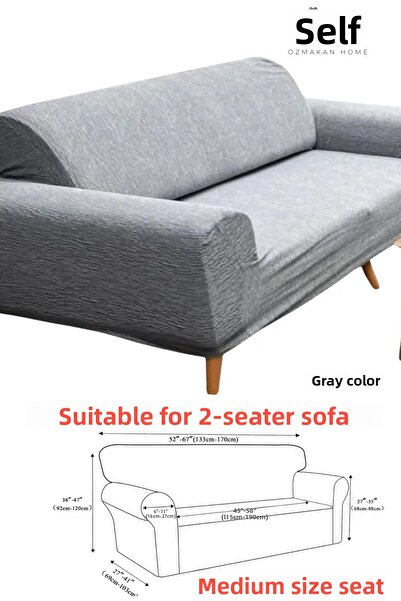 ÖZMAKAN Калъф за двуместен диван със среден размер - еластичен и перещ се калъф, 1 брой